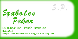 szabolcs pekar business card